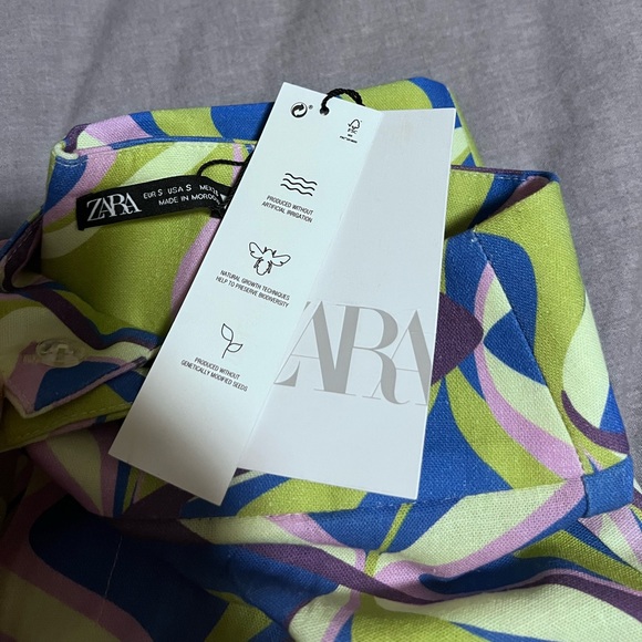 ZARA Printed Flared Pants - Picture 5 of 9